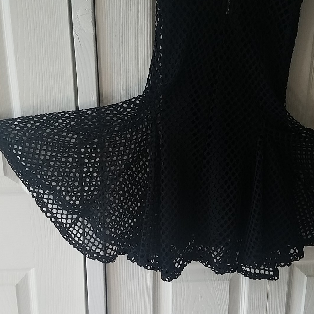 Bar III black netted flair dress